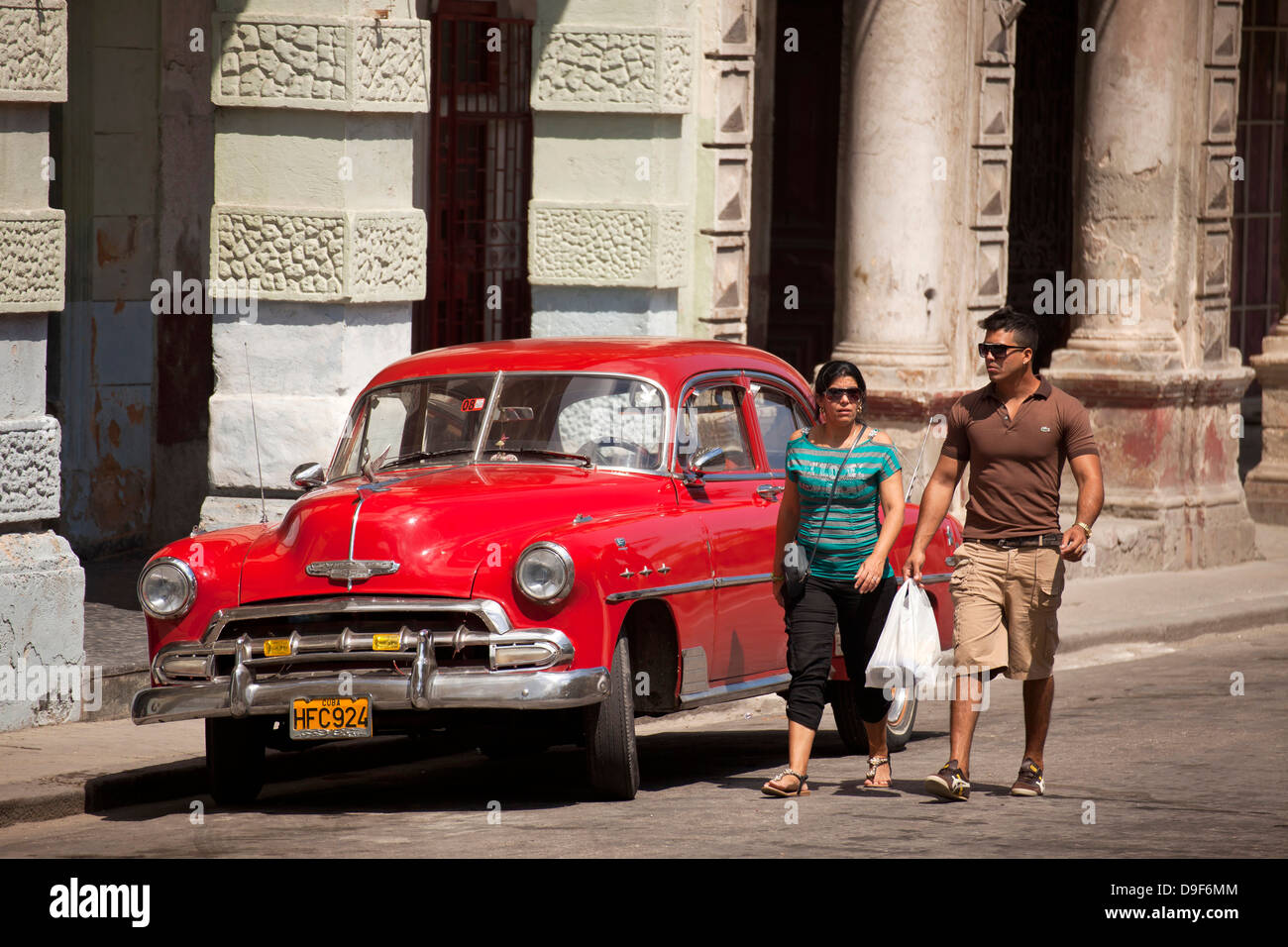vintage US car from the 50`s in Havana, Cuba, Caribbean Stock Photo